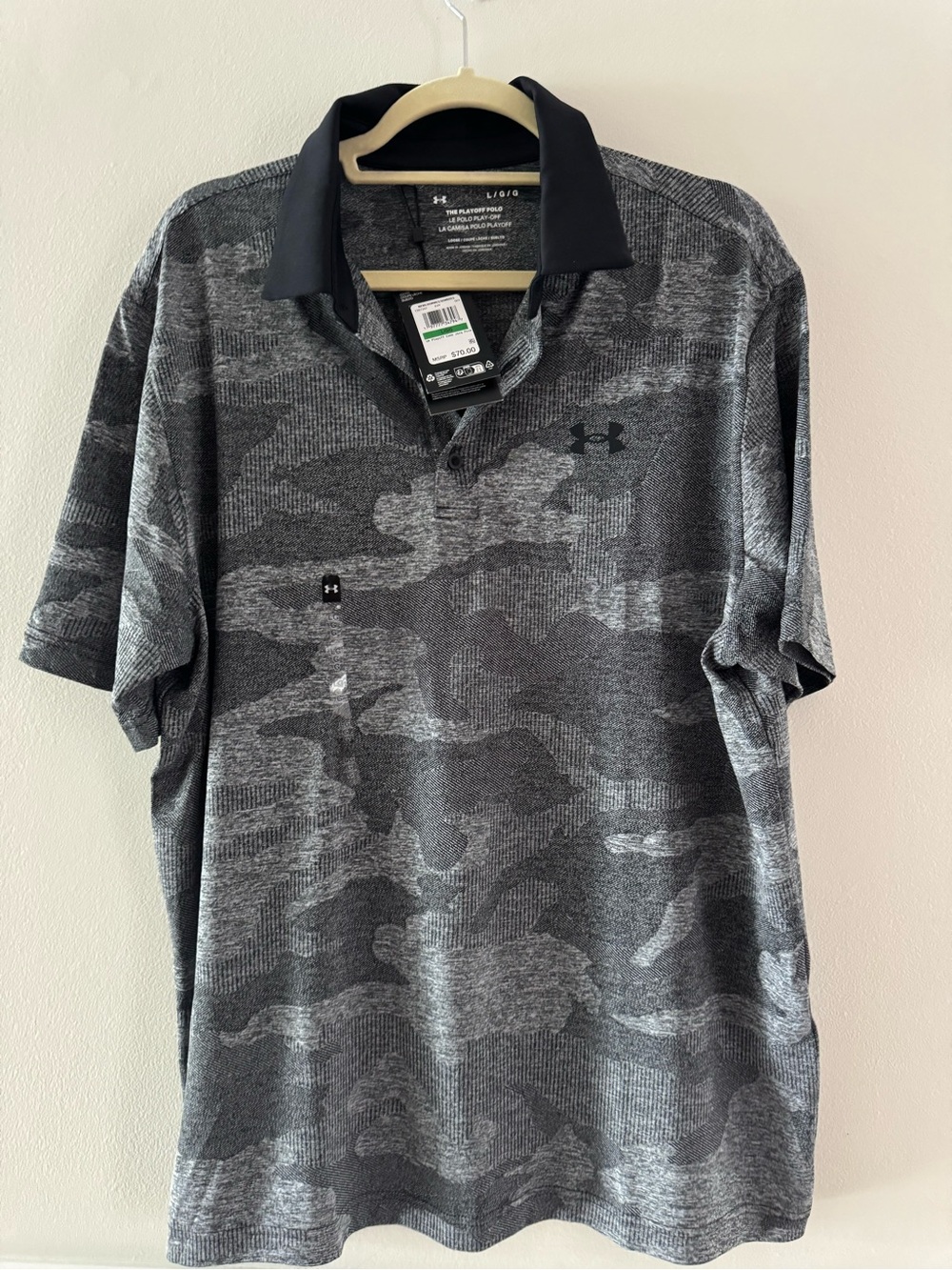 Under Armour Men’s Black & Gray Camo Polo